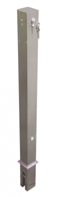 Edelstahlpoller 70x70 Halbzylinder
